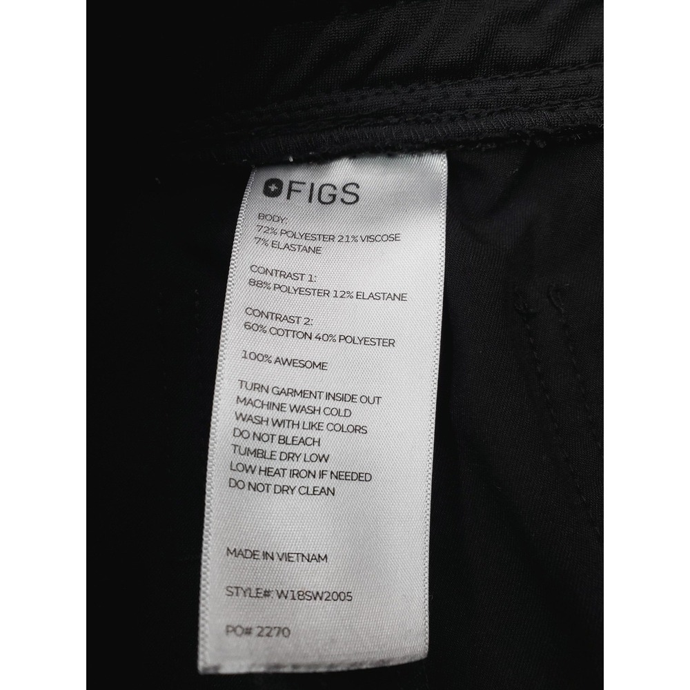 FIGS Zamora Jogger Scrub Pants Womens Small Black Drawstring Pocket Medical - Picture 7 of 13